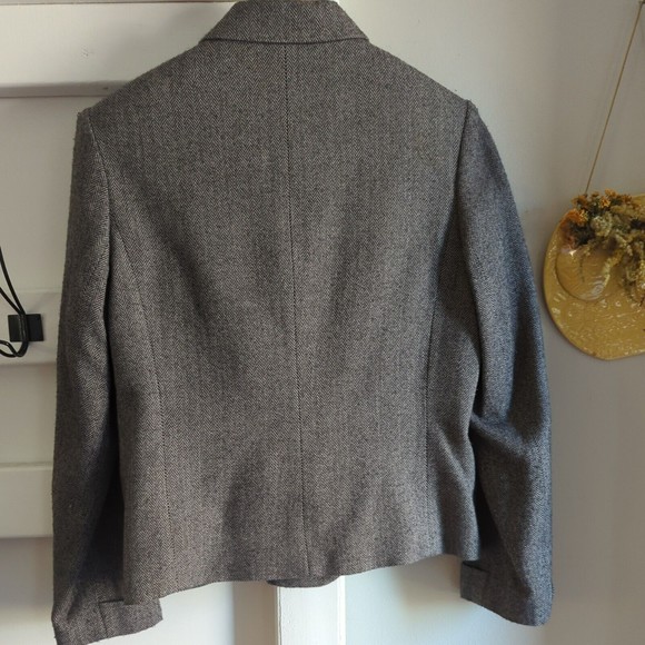 Covington Women's 8 Brown Tweed Wool Blend Blazer Jacket 3 Button classic - Picture 7 of 9